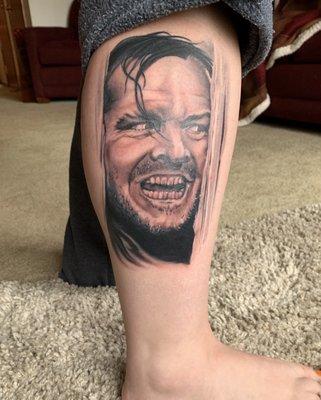 Finished Jack Nicholson tat