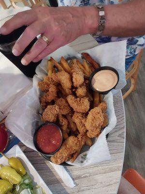 Grouper bites and fries. Yum.