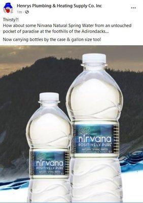 Now carrying Nirvana water!