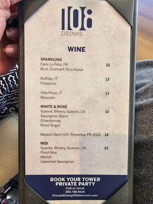 Wine menu 10/14/24