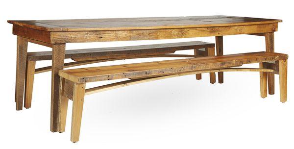 We have over 30 hand built harvest tables and 50 benches!