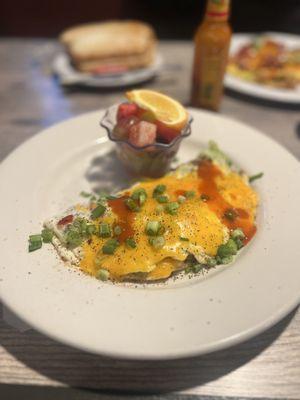 Veggie Omelette with Egg Whites and Fruit