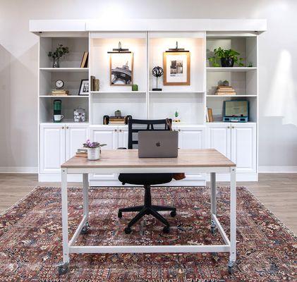 Trending Library Bed serves as a unique and personalized backdrop for all your zoom meetings...and turns into a comfy space for guests!