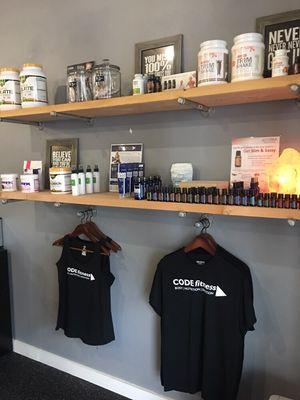 We sale doTERRA oils, Advocare SPARK, MFL Protein Powder, and CODE fitness t-shirts. Come by and see us!