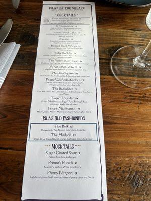 Cocktail Menu