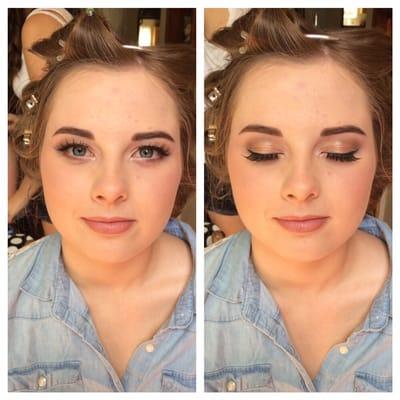 Prom makeup open/closed eyes.