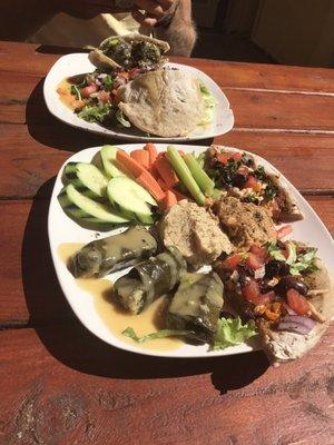 Falafel, hummus, babaganoush