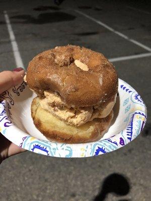 Apple cider donut ice cream sandwich