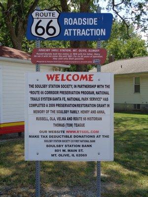 Route 66 signage, signifying its importance on the old road