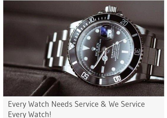 We work on, service and maintain any watch.