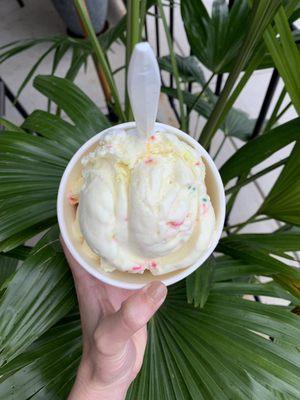 Triple. Cake batter, strawberry cheesecake, and cookies and cream oh my - delicious