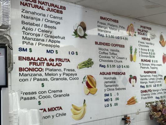 Juice bar, raspados etc