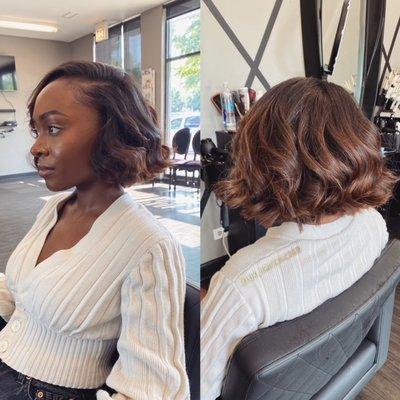 Sew in with Bob style hair cut