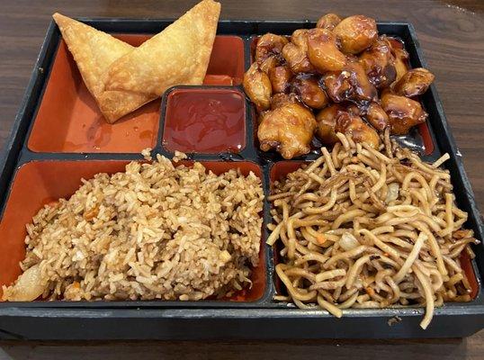 Honey chicken bento box