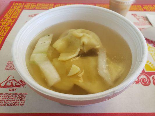 Small won ton soup. Good