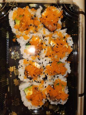 Philadelphia Roll with added masago.