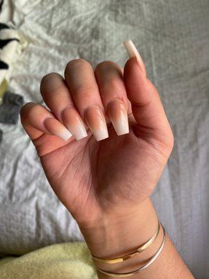 Crappy job for a full set of ombré nails