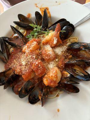 Seafood Fra Diavolo with mussels and shrimp