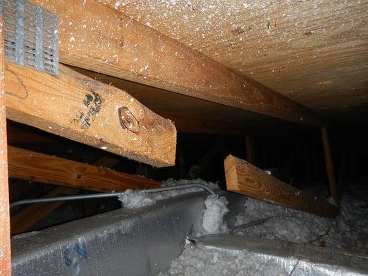 A structural issue noted during a West Palm Beach home inspection.