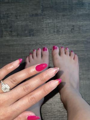 Full set of nails and pedicure