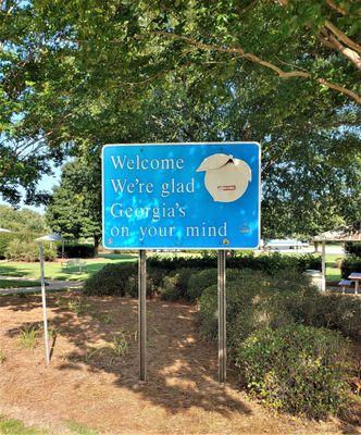 This is another Welcome to Georgia sign on the grounds of the welcome center.  Photo taken July 28, 2021.