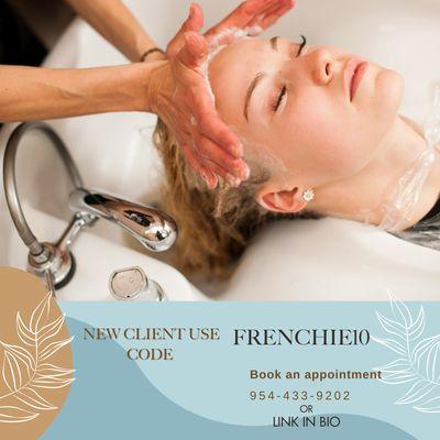 Special offer for new customers. When you make a first visit with our French stylist you can get 10%. Valid from Thursday to Saturday.