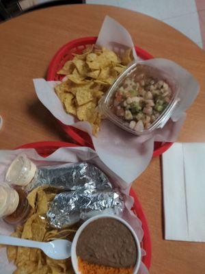 Tacos and ceviche