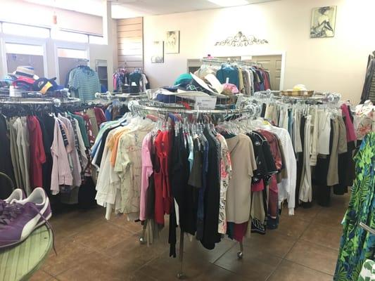 This is our clothing area we get some nice clothing donated.