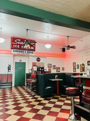 Inside of Rocky's Soda Shop.