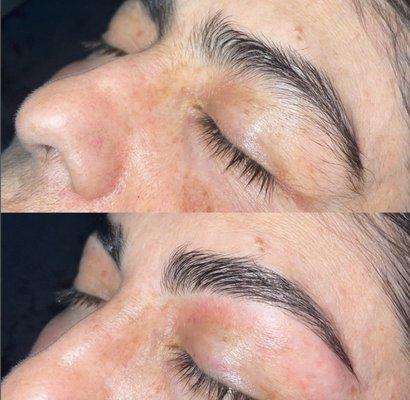 Eyebrow wax and lamination for that clean look!