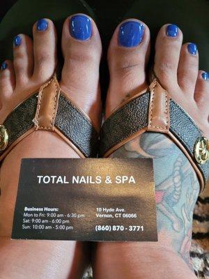 Finished toes and business card