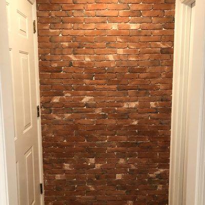 Custom brick accent wall.