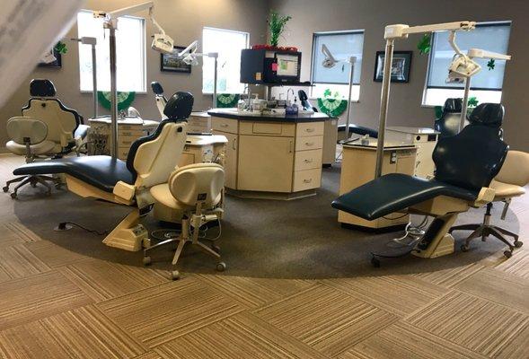 Open concept patient area