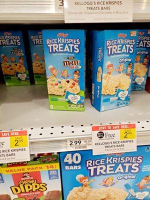 BOGO deal on Rice Krispies Treats - Great for snacking!