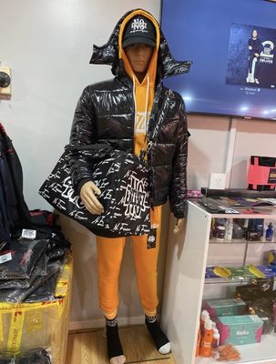 No Excusez Puffer Coat, Top Tier Sweatsuit and Duffle Bag