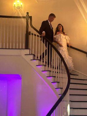 they have not one but 2 grand staircases to choose from for your grand entry into the reception space