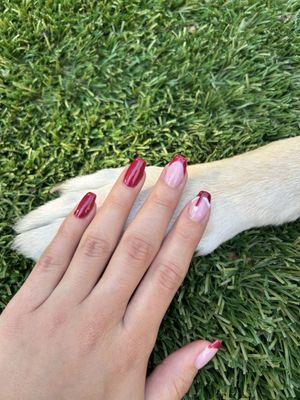 Christmas Nails with Santa Hat‍