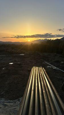 Drill Rod and ojai sunset