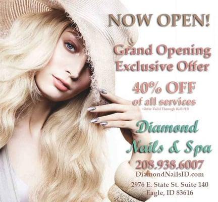 Grand Opening!  Exclusive Offer 40% OFF of all services.