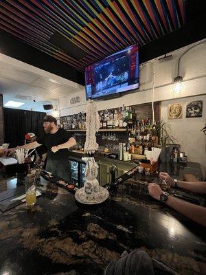 Bar area with the fantastic mixologist Mike