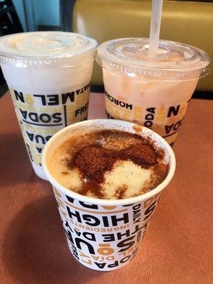 Agua de melon, horchata, and esquites