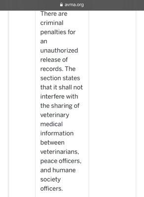 What the American Veterinary Medical Association has on their website (cont.)