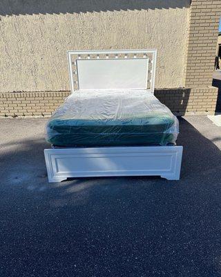 White Queen size bed frame