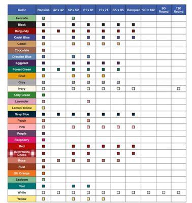 Linen color chart