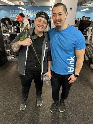 Valentine's Day Henry my trainer gave me a rose for accomplishing my initial goal