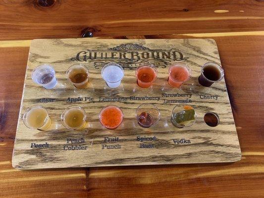 Moonshine taste test board