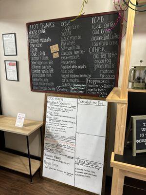 The MASSIVE menu of offerings at this coffee shop