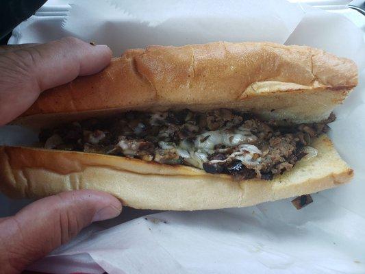 Philly cheese steak. Blah. Meager.