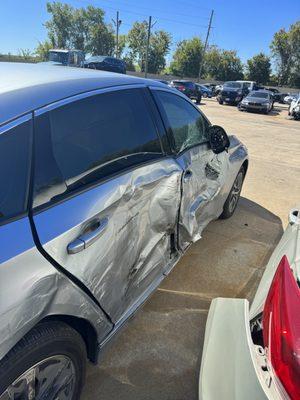 another angle of the car before repairs