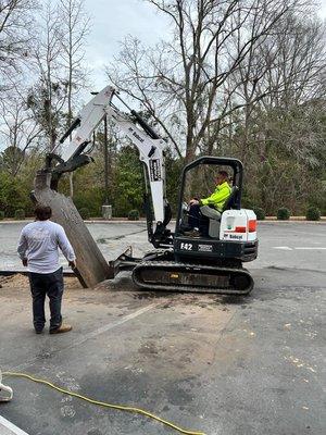 Bluewater Plumbing Service doing a large commercial plumbing repair project in Whiteville, North Carolina